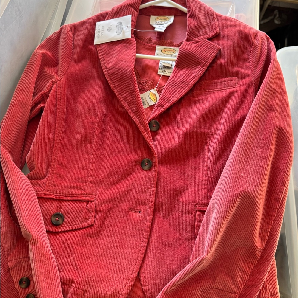 Talbots Red Corduroy Blazer AND Tank Top